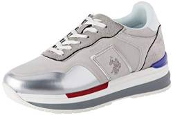 US Polo Association Damen Amy Suede Gymnastikschuhe, Mehrfarbig (WHI/SIL 049), 37 EU von U.S. POLO ASSN.