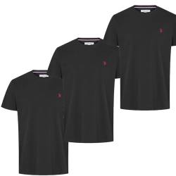 U.S. Polo ASSN. Arjun T-Shirt 3er Pack Elegantes Schwarz und Weiches T-Shirt für Herren, Schwarz, L von U.S. Polo ASSN.