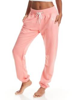 U.S. Polo Assn. Damen-Sweathose mit Taschen, French Terry-Loungehose für Damen, süße Jogginghose, Loungewear, Coral Heather – mit Taschen, X-Klein von U.S. Polo Assn.