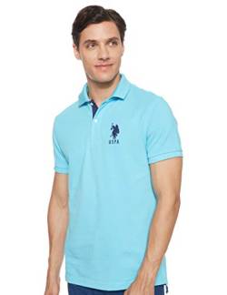 U.S. Polo Assn. Herren Kurzärmliges Poloshirt mit Applikationen Polohemd, Horizon, blau, Mittel von U.S. Polo Assn.