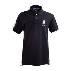 U.S. Polo Assn. Herren Poloshirt Kurzarm mit Applikation, Black/White, L von U.S. Polo Assn.