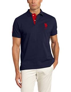 U.S. Polo Assn. Herren Poloshirt Kurzarm mit Applikation, Klassisches Marineblau, Groß von U.S. Polo Assn.