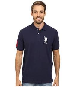 U.S. Polo Assn. Herren Poloshirt Solid Pique, Klassisches Marineblau/Weiß, XL von U.S. Polo Assn.