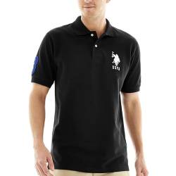 U.S. Polo Assn. Herren Poloshirt Solid Pique, Schwarz, L von U.S. Polo Assn.