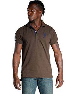 U.S. Polo Assn. Herren Short-Sleeve Polo Shirt with Applique Polohemd, Braun meliert, Mittel von U.S. Polo Assn.