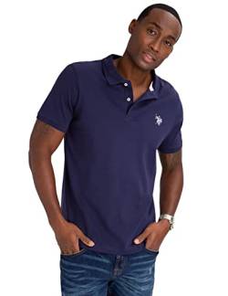 U.S. Polo Assn. Herren Solid Interlock Shirt, Marineblau, Mittel von U.S. Polo Assn.