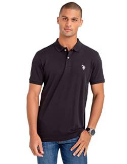 U.S. Polo Assn. Herren Solid Interlock Shirt, schwarz / grau, L von U.S. Polo Assn.