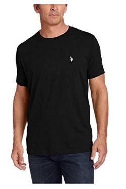 U.S. Polo Assn. Herren T-Shirt mit Rundhalsausschnitt, kleines Pony-T-Shirt, schwarz, Mittel von U.S. POLO ASSN.