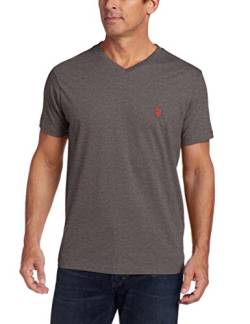 U.S. Polo Assn. Herren T-Shirt mit V-Ausschnitt, dunkelgrau (Dark Heather Grey), Groß von U.S. Polo Assn.