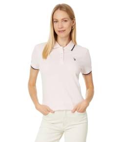 U.S. Polo Assn. Klassisches Stretch-Piqué-Poloshirt für Damen, Baumwolle, kurzärmelig, Klassisches Pink, Mittel von U.S. Polo Assn.