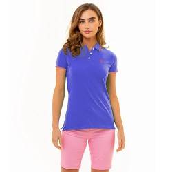 U.S. Polo Assn. Klassisches Stretch-Piqué-Poloshirt für Damen, Baumwolle, kurzärmelig, Violett (Purple Haze), Klein von U.S. Polo Assn.