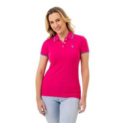 U.S. Polo Assn. Klassisches Stretch-Piqué-Poloshirt für Damen, Baumwolle, kurzärmelig, Violett - Beetroot Purple, X-Groß von U.S. POLO ASSN.