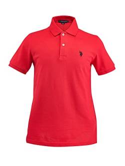 U.S. Polo Assn. Men's Solid Polo With Small Pony, Engine Red/Black, Large von U.S. Polo Assn.