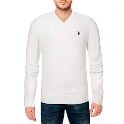 U.S. Polo Assn. Men's Solid V-Neck Sweater (XL, Winter White) von U.S. Polo Assn.