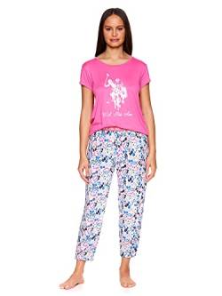 U.S. Polo Assn. Womens Short Sleeve Shirt and Lounge Skinny Pajama Pants Sleepwear Set (Pretty in Pink, Medium) von U.S. Polo Assn.