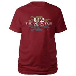 U2 - Joshua Tree Dates 2017 T-Shirt für Herren/Damen Unisex (XXL) (Weinrot) von U2