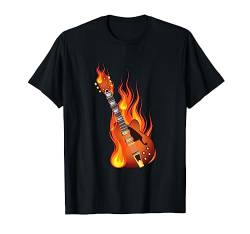 Brennede Rock Gitarre Heavy Metal Musik T Shirt von UAB KIDKIS