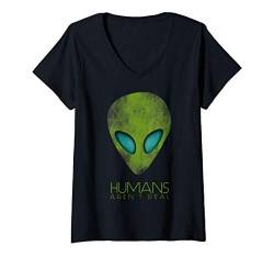 Damen Alien Ufo Lustiges Geschenk Fun T-Shirt mit V-Ausschnitt von UAB KIDKIS
