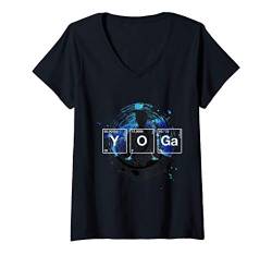Damen Yoga Chemie periodische Elemente Tabelle Fun T-Shirt mit V-Ausschnitt von UAB KIDKIS