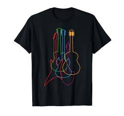 Farbige Gitarren Cooles Musiker Geschenk Fun T Shirt von UAB KIDKIS