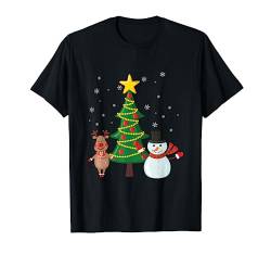 Rentier, Schneemann, Christbaum Weihnacht T Shirt T-Shirt von UAB KIDKIS