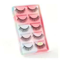 UAMOU 10/50/100 Boxen Nerz Wimpern Flauschige 3D Nerz Wimpern Make-Up Natürliche Lange Volumen Falsche Wimpern Bulk Faux Cils Custom Cheerfully (Color : 5 Pairs X10CS, Size : 100 Boxes) von UAMOU