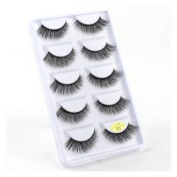 UAMOU 10/50/100 Boxen Nerz Wimpern Flauschige 3D Nerz Wimpern Make-Up Natürliche Lange Volumen Falsche Wimpern Bulk Faux Cils Custom Cheerfully (Color : 5 Pairs X11, Size : 100 Boxes) von UAMOU