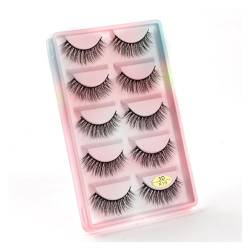 UAMOU 10/50/100 Boxen Nerz Wimpern Flauschige 3D Nerz Wimpern Make-Up Natürliche Lange Volumen Falsche Wimpern Bulk Faux Cils Custom Cheerfully (Color : 5 Pairs X19CS, Size : 100 Boxes) von UAMOU