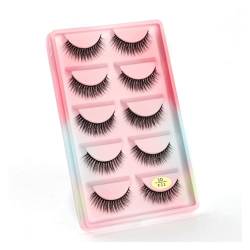 UAMOU 10/50/100 Boxen Nerz Wimpern Flauschige 3D Nerz Wimpern Make-Up Natürliche Lange Volumen Falsche Wimpern Bulk Faux Cils Custom Cheerfully (Color : 5 Pairs X22CS, Size : 100 Boxes) von UAMOU