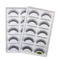 UAMOU 10/50 Boxen 5 Paar 3D Nerz Falsche Wimpern Weiche Wimpern Make-up Falsche Wimpern Faux Cils Cilios Maquiagem Cheerfully (Color : 5Pairs S19, Size : 10 Boxes 50 Pairs) von UAMOU