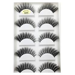 UAMOU 10/50 Boxen 5 Paar 3D Nerz Falsche Wimpern Weiche Wimpern Make-up Wimpern Faux Cils Cilios Maquiagem Cheerfully (Color : 5Pairs G806, Size : 100 Boxes 50 Pairs) von UAMOU