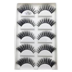 UAMOU 16 Stil 10/50 Boxen 3D Nerz Wimpern Natürliche Kreuz Falsche Wimpern Lange Unordentliche Make-Up Auge Wimpern Faux Cils Maquillaje Cheerfully (Color : 5Pairs H 06, Size : 100 Boxes 500Pairs) von UAMOU