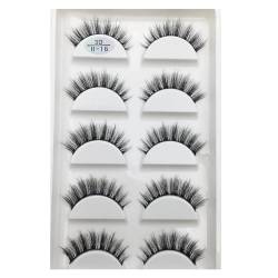 UAMOU 16 Stil 10/50 Boxen 3D Nerz Wimpern Natürliche Kreuz Falsche Wimpern Lange Unordentliche Make-Up Auge Wimpern Faux Cils Maquillaje Cheerfully (Color : 5Pairs H 16, Size : 100 Boxes 500Pairs) von UAMOU