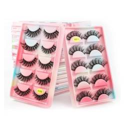 UAMOU 2/20/100 Boxen Nerz Wimpern Wimpern 5 paar Natürliche Lockige Gefälschte Wimpern Dicke Maquiagem Lash Verlängerung Make-Up-Tools Cheerfully (Color : MIX G61CS, Size : 100 boxes) von UAMOU