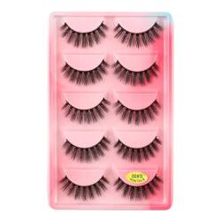 UAMOU 2/50/100 Boxen Nerz Wimpern falsche Wimpern 3D natürliche Faux Wimpern Weiche Wimpernverlängerung Make-up G600 Cheerfully (Color : 5 Pairs G600CS, Size : 100 Boxes) von UAMOU