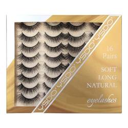 UAMOU 5/10/30 Boxen 3D Faux Nerz Wimpern Natürliche dicke lange falsche Wimpern Dramatische gefälschte Wimpern Wimpernverlängerung Cheerfully (Color : L203, Size : 30 boxes) von UAMOU