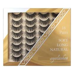 UAMOU 5/10/30 Boxen 3D Faux Nerz Wimpern Natürliche dicke lange falsche Wimpern Dramatische gefälschte Wimpern Wimpernverlängerung Cheerfully (Color : L204, Size : 5 boxes) von UAMOU