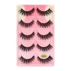 UAMOU 50/100/200 Paar Wimpern, künstliche Nerzwimpern, natürliche 3D-Nerzwimpern, Volumen, falsche Wimpern, in großen Mengen Cheerfully (Color : G503, Size : 10 Boxes) von UAMOU