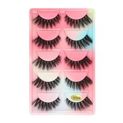 UAMOU 50/100/200 Paar Wimpern, künstliche Nerzwimpern, natürliche 3D-Nerzwimpern, Volumen, falsche Wimpern, in großen Mengen Cheerfully (Color : G504, Size : 10 Boxes) von UAMOU