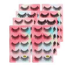 UAMOU 50/100/200 Paar Wimpern, künstliche Nerzwimpern, natürliche 3D-Nerzwimpern, Volumen, falsche Wimpern, in großen Mengen Cheerfully (Color : MIXED G5, Size : 10 Boxes) von UAMOU