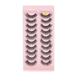 UAMOU MIX 100 Paar Wispy 3D Nerz Wimpern Bündel Wimpern Set Flauschige Wimpern Verpackung Make-up Wimpernverlängerung Cheerfully (Color : 7D-01, Size : 100 PAIRS (10BOXES)) von UAMOU