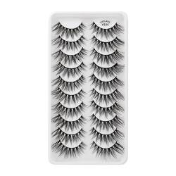 UAMOU MIX 100 Paar Wispy 3D Nerz Wimpern Bündel Wimpern Set Flauschige Wimpern Verpackung Make-up Wimpernverlängerung Cheerfully (Color : Y604, Size : 100 PAIRS (10BOXES)) von UAMOU