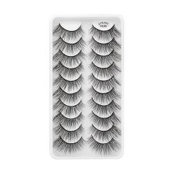 UAMOU MIX 100 Paar Wispy 3D Nerz Wimpern Bündel Wimpern Set Flauschige Wimpern Verpackung Make-up Wimpernverlängerung Cheerfully (Color : Y606, Size : 100 PAIRS (10BOXES)) von UAMOU
