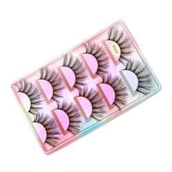 UAMOU Mink Lashes Bulk 5 Paar natürliche lange künstliche Wimpern Cilios Nerz 3D Falsche Wimpern Make-up Flauschige Wimpern maquillaje Cheerfully (Color : G408, Size : 10 BOXES (50 pairs)) von UAMOU