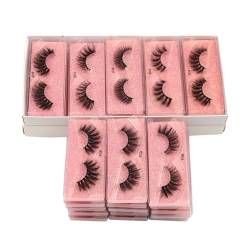 UAMOU Nerz Wimpern 10/30/50/200 stücke 3d Nerz Wimpern Natürliche falsche Wimpern Flauschige Faux Cils Machen up Falsche Wimpern in großen mengen Cheerfully (Color : PINK, Size : 40 Pairs) von UAMOU