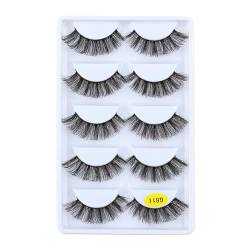 UAMOU Wimpern 5 Paar 3D Nerz Haar Falsche Wimpern Multipack Natürliche Wimpern Faux Cils Make-Up-Tool maquillaje femme Cheerfully (Color : 5 Pairs G611, Size : 10 Boxes) von UAMOU