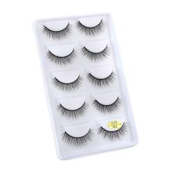 UAMOU Wimpern 5 Paar 3D Nerz Haar Falsche Wimpern Multipack Natürliche Wimpern Faux Cils Make-Up-Tool maquillaje femme Cheerfully (Color : 5 Pairs X02, Size : 10 Boxes) von UAMOU