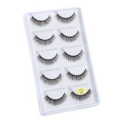 UAMOU Wimpern 5 Paar 3D Nerz Haar Falsche Wimpern Multipack Natürliche Wimpern Faux Cils Make-Up-Tool maquillaje femme Cheerfully (Color : 5 Pairs X05, Size : 10 Boxes) von UAMOU