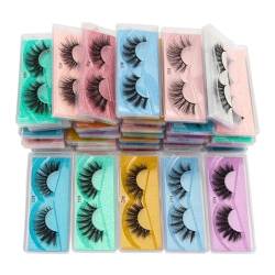 UAMOU Wimpern Bulk 10/20/50/100/200 Paar 3D-Nerzwimpern Natürliche lange Wimpern Flauschige Faux Cils Make-up-Produkt Falsche Wimpern Cheerfully (Color : Mix 200 pairs, Size : Eyelashes) von UAMOU