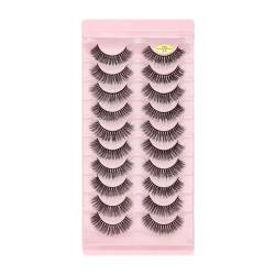 UAMOU Wimpern Volumen flauschig dicht russische Curling gefälschte Wimpern Nerz Augen Verlängerung russische Streifen Wimpern handgefertigt Cheerfully (Color : 10pairs 7D-24, Size : 10 Boxes) von UAMOU